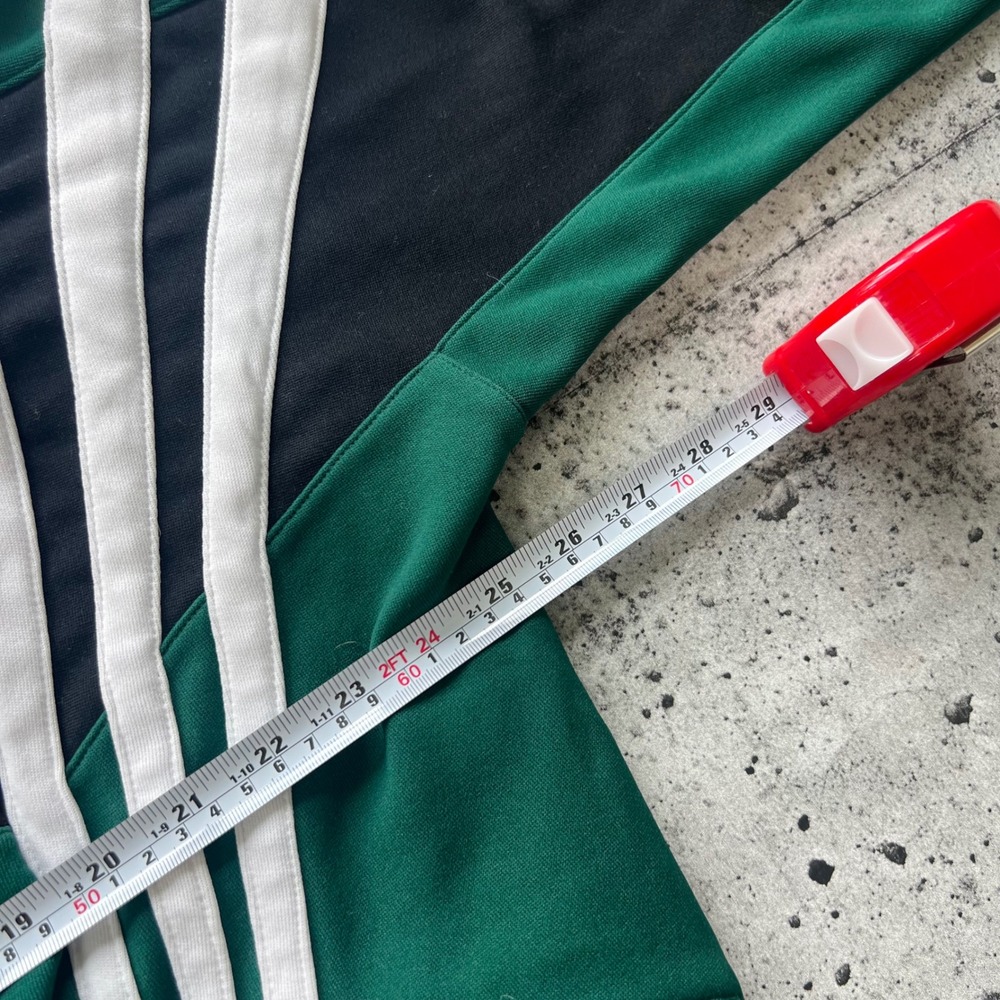 Vintage Adidas Track Jacket Mens XL Green Black Colorblock Zip Up 3 Stripe 90s - Picture 5 of 6